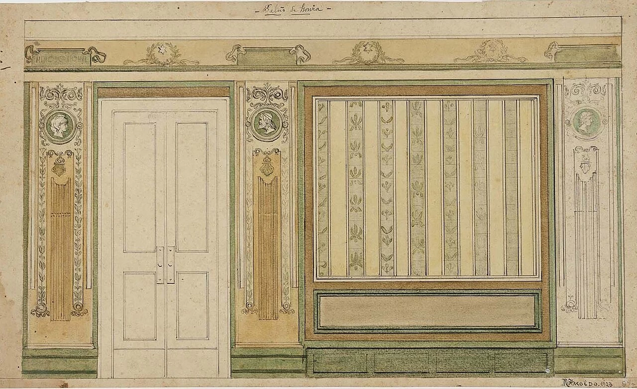 Studio decorativo per la parete del Salone d'Onore - Museo Nazionale di Belle Arti, Rio de Janeiro